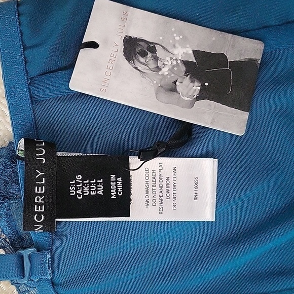 Sincerely Jules Jade Green Satin and Lace Corset Cami Bustier Crop Top - Size L - Picture 5 of 11